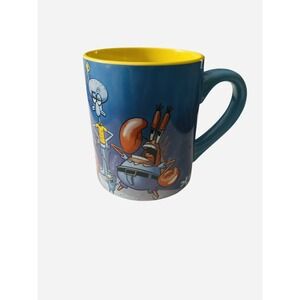 Nickelodeon SpongeBob Blue Ceramic Mug Cup Mr. Krabs Patrick Squidward